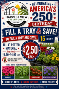 America's 250th Anniversay 4" Annual, Herb, Vegetable Sale